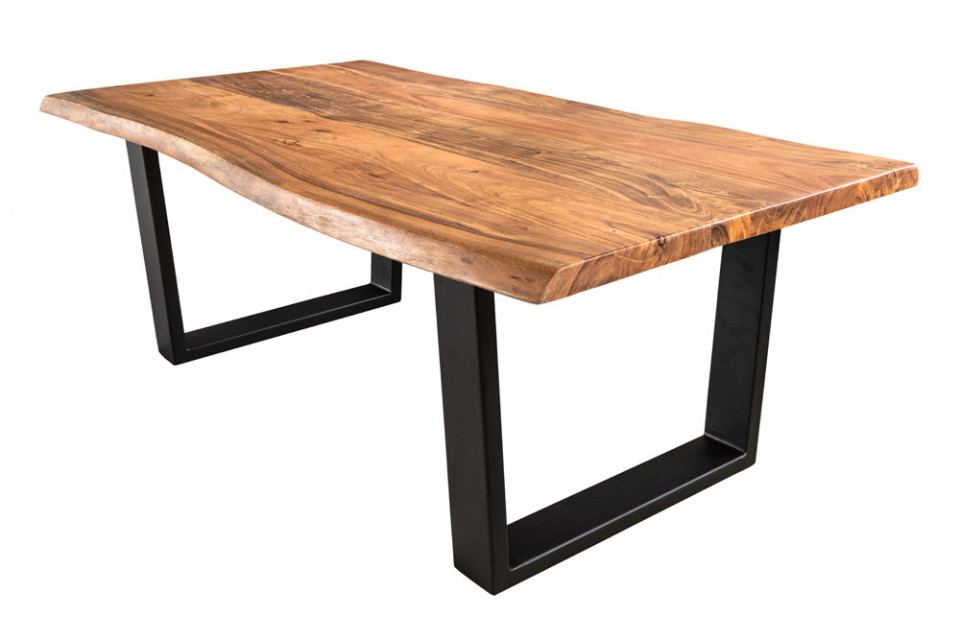Salontafel Massief Hout Sheesham 118 Cm Brede Eettafel Ontwerp Donkerbruin Landelijke Stijl Tafel