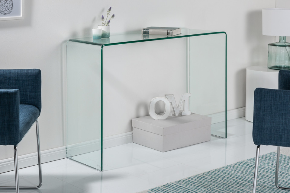 Moderne Design Glazen sidetable 100 cm transparant