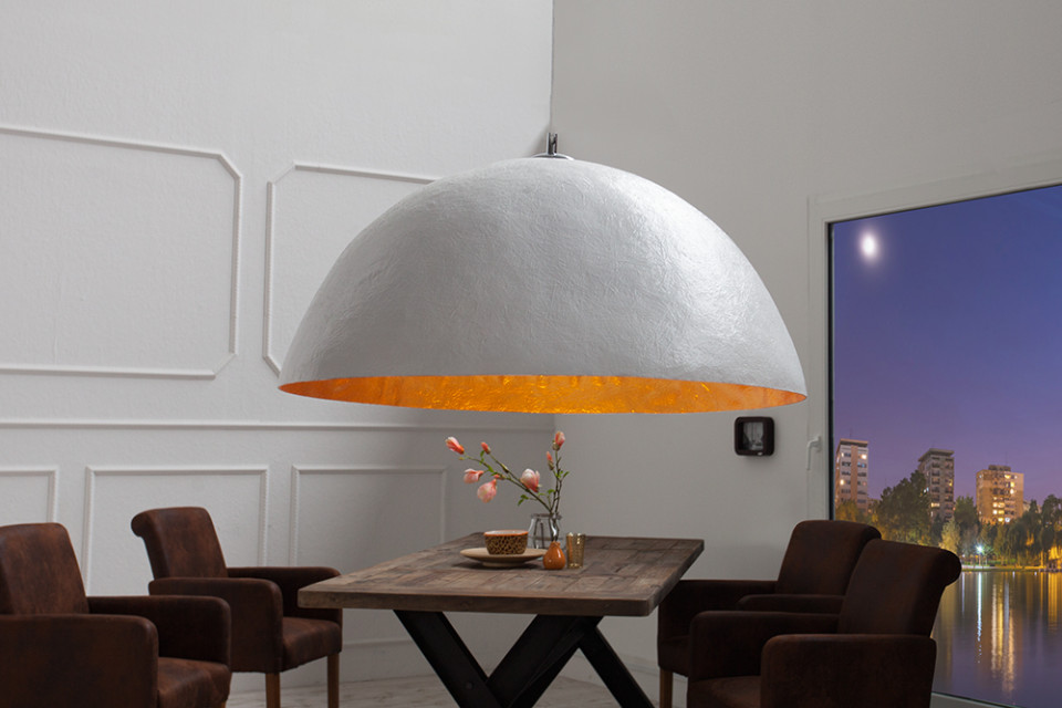 beest Ronde hack Elegante design hanglamp KAP 70cm witgouden hanglamp