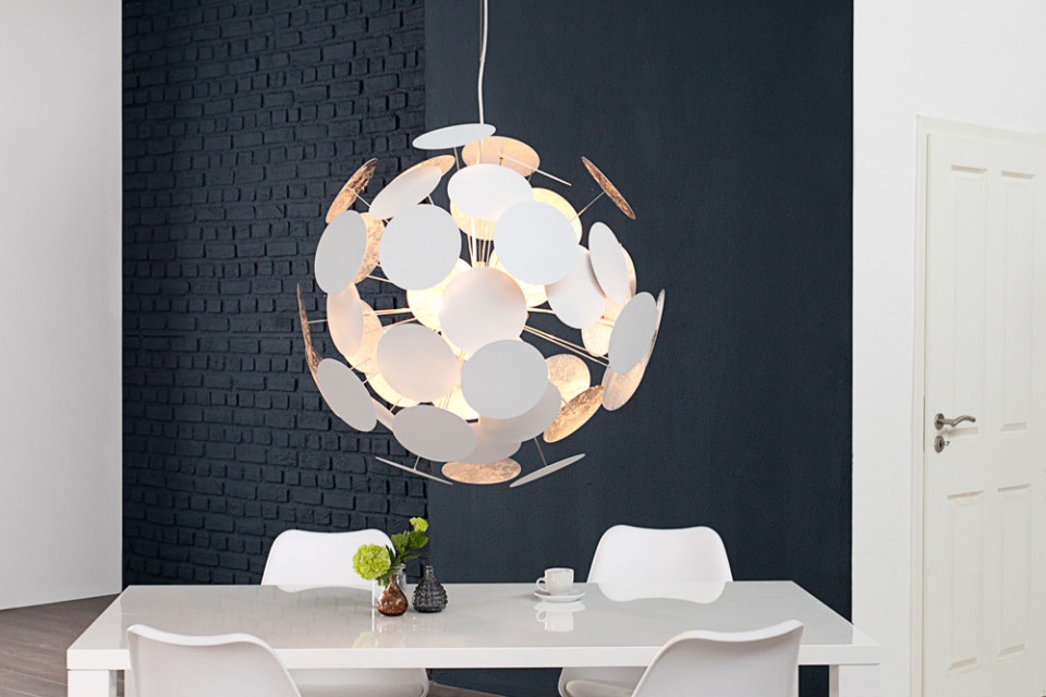 Een deel Smash domineren Moderne design hanglamp INFINITY HOME 70cm wit zilveren hanglamp