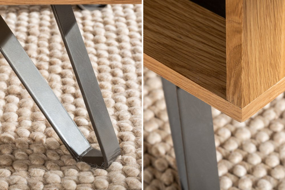 holz4home® Wandplanken Set van 4 | Eikenhout Zwart Omlijst | Zonder Boomrand, Natuurlijk Geolied | Inclusief Bevestigingen van Staal voor Zwevende Plank Industriële Flair