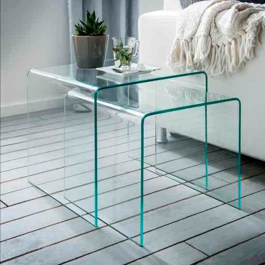 Design Glazen salontafel set van