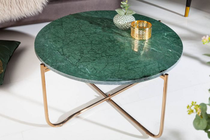 afgunst doel diameter Exclusieve salontafel NOBLE 62 cm groen echt marmer hoogwaardige afwerking