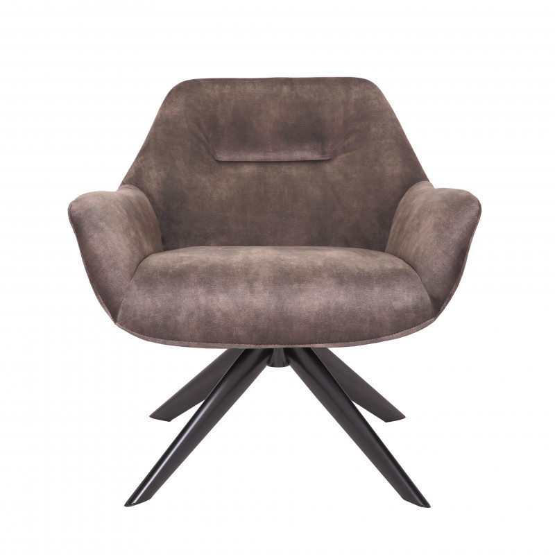 Fauteuil moderne EMMA velours côtelé taupe