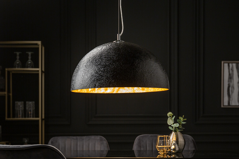 sterk geluid lied Elegante design hanglamp GLOW 50cm zwart goud hanglamp