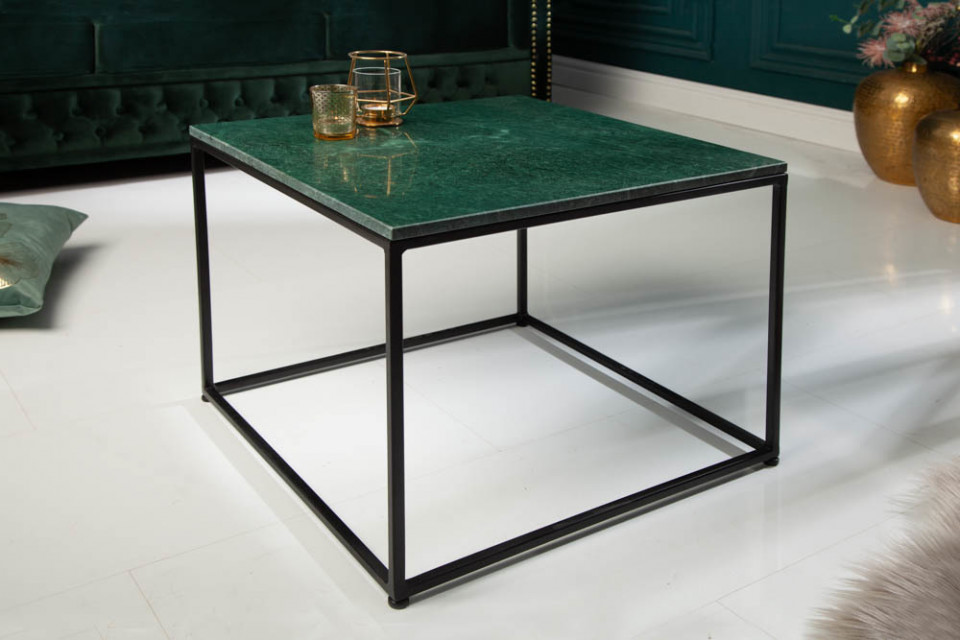 avond aankleden Verplaatsbaar Elegante salontafel groen met marmerblad 50cm met een gepolijst