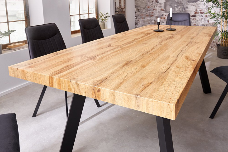 Uitschuifbaar eettafel 160-200 cm eiken look dikte cm