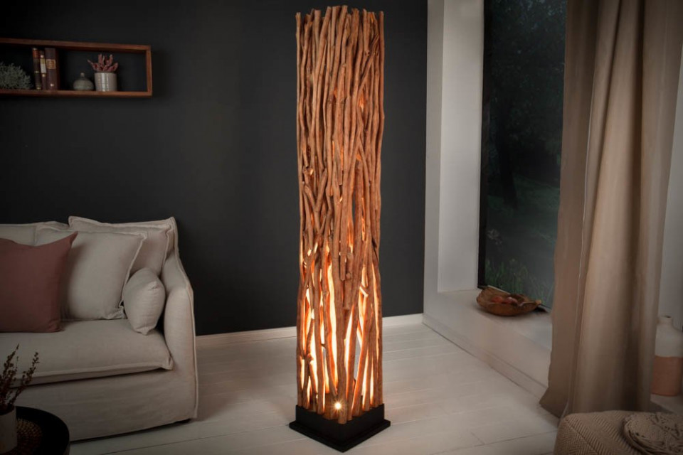 Vloerlamp hout ART 173 cm