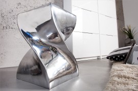 Aliminium Zilver Bijzettafel zoals hocker