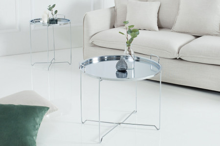 Filigraan salontafel MARRAKESCH 56 cm zilveren dienbladtafel Afneembaar tafelblad