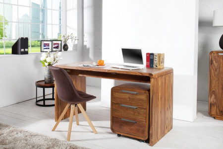 Design bureau CUBUS 150cm Sheesham Rosewood Wood Stone Finish