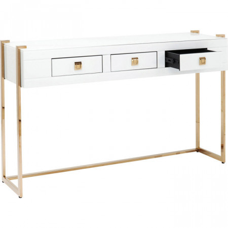 Moderne glamour-look consoletafel bedekt met gekleurd glas 134cm
