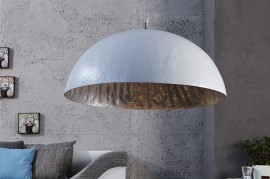 Elegante design hanglamp 50cm wit zilver hanglamp
