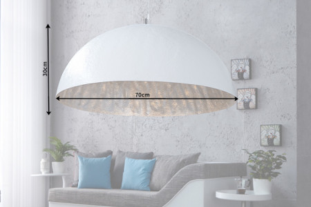 Weigeren vrije tijd driehoek Elegante design hanglamp 70cm wit zilver Model Glow hanglamp