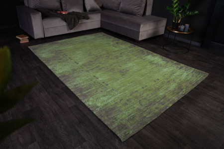 Luxe katoenen vloerkleed 240x160cm smaragdgroen oosters patroon