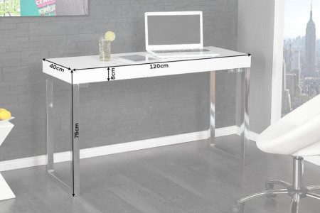 Behandeling Opvoeding opblijven Design console WIT BUREAU 120cm wit hoogglans kantoortafel