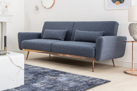 Slaapbank Stof blauw 208 cm 3-zits inclusief kussens
