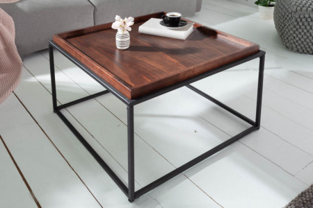 Industriële salontafel ELEMENTS 60cm mokka beuken verwijderbaar blad