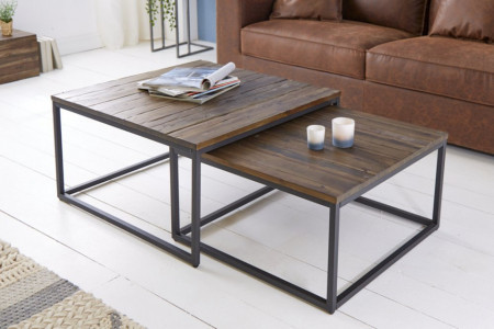 Industriële salontafels 75 cm acaciahout