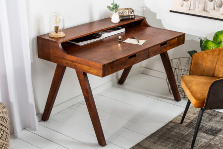 Massief bureau 120 cm acacia bureau met een opvallende afwerking
