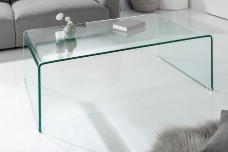 Extravagante glazen salontafel 110 cm transparant