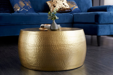 Handgemaakte salontafel ORIENT III 60cm goud gehamerd design