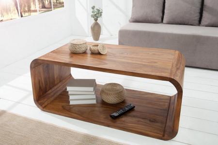 Salontafel Sheeshamhout zoals tv meubel 100 cm tv-plank met sheeshamsteen afwerking