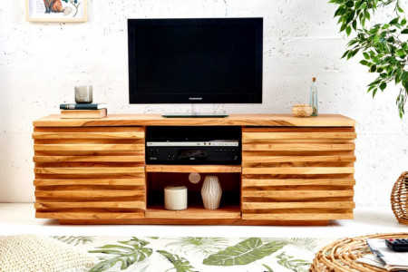 Tv meubel massiev Acaciahout 150 cm met een uitgebreid front