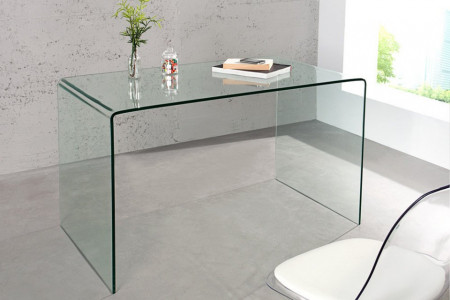 amateur Meevoelen En team Design glazen Bureau 120 cm transparant Tafel volledig glazen tafel