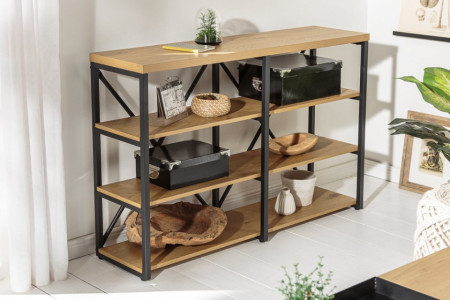 Industriële wandmeubel STUDIO 110 cm eiken look met metalen frame