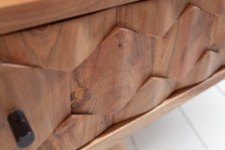 jazz Publicatie Verlichting Massief acacia hout salontafel 117 cm 3D-oppervlak