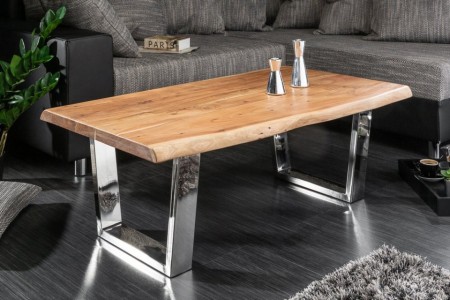 Massieve boom salontafel MAMMUT 110cm acacia 4cm tafelblad