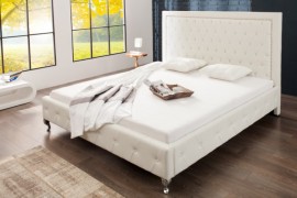 Tonen Prehistorisch Jet Modern design 2 persoons-bed extra vagância 180 x 200 cm, wit gestoffeerd  bed