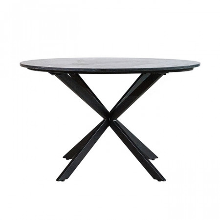Ronde Eettafel Remy Zwart Marmer & ijzer 130cm