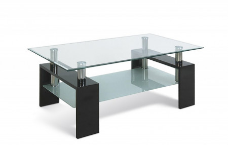Salontafel Glas Hoogglans zwart model Budget 100 cm