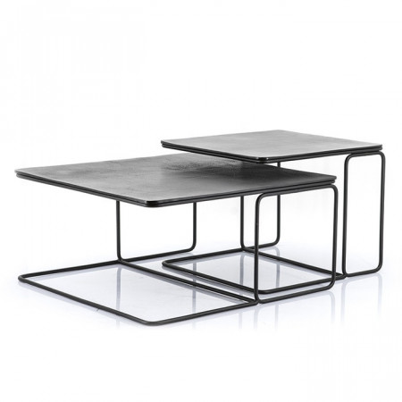 Salontafel Scott industrieel set van 2 Zwart
