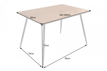 Hijgend bestrating Kalksteen Uitschuifbare eettafel 120-160cm eiken look retro stijl