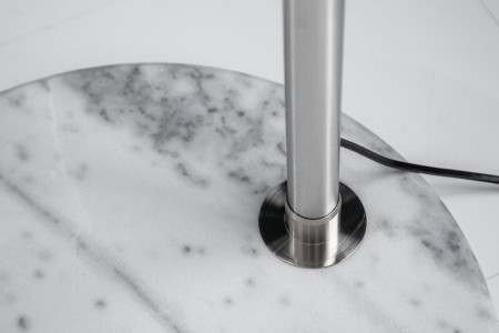 Bewijs Thriller vacuüm Exclusief design booglamp EXTENSO 230 cm wit met wit marmeren voet