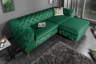 Chesterfield bank MODERN BAROK 240 cm fluweel smaragdgroen 3-zits