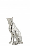 Deco beeld Luipaard Poly Zilver Small 30cm