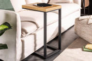 Design Bijzettafel zoals Laptoptafel 45 cm eiken look bijzettafel zwart frame