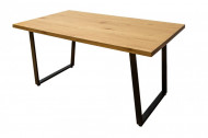 Design eettafel LOFT 140 cm eiken look met slede onderstel industriële stijl
