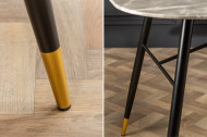 Design eettafel PARIS 180cm grijs kristalglas met marmer decor