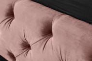 Elegant tweepersoonsbed PARIS 160x200cm oud roze fluweel stof Chesterfield design