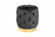 Elegante BAROCK Poef 37 cm zwart goud fluweel