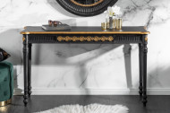Elegante consoletafel VENICE 125 cm zwart goud massief hout