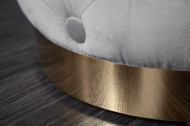 Elegante kruk MODERN BAROK 37 cm edelgrijs goud fluweel
