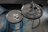 Elegante set van 2 salontafels ELEMENTS 62 cm zilver met afneembaar tafelblad