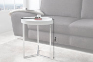 Extravagante bijzettafel MODULAR 40cm wit chroom rond incl. Dienblad