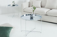Filigraan salontafel MARRAKESCH 56 cm zilveren dienbladtafel Afneembaar tafelblad